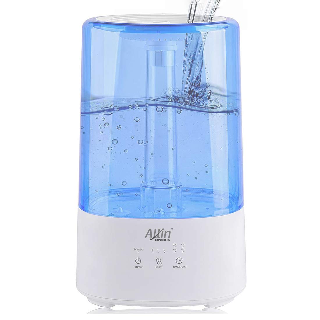 Allin Exporters Humidifier with Touch Screen for Cold and Cough, Easy Top Fill Ultrasonic Cool Mist Room for Baby Bedroom Night Light (3.5 Litre, 10 to 12 Hour Continuous Running time) (2027A- Blue)