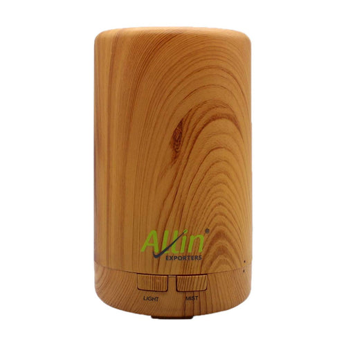 Allin Exporters DT-108LW Aromatherapy Diffuser Essential Oil 4 in 1 to Purify, Ionize, Humidify & Spread Aroma Ultrasonic Humidifier Cool Mist with 7 Color Changing LED Lights (70ml, Light Wood)