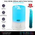 Allin Exporters DT-2109 Cool Mist Aroma Diffuser Ultrasonic Humidifier with 4 Timer Setting and 7 Color LED Lights (100 ML Tank Capacity)