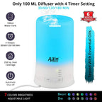 Allin Exporters DT-2109 Cool Mist Aroma Diffuser Ultrasonic Humidifier with 4 Timer Setting and 7 Color LED Lights (100 ML Tank Capacity)