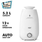 H-182 Cool Mist Ultrasonic Humidifier with Adjustable Mist and Waterless Auto-Off (5.2 L)