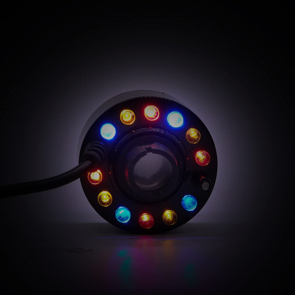 Allin Exporters Ultrasonic Mist Maker Water Fogger Fog Atomizer Machine with 12 Colorful LED Lights for Humidifier Diffuser Fountain Pond Fishtank Vase (110-240V AC)