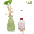 Allin Exporters Scented Reed Diffuser Ceramic Pot Gift Set with Lavender Aroma Oil