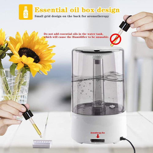 Allin Exporters 2027B Humidifier With Touch Screen For Cold And Cough, Easy Top Fill Ultrasonic Cool Mist Room for Baby Bedroom With Night Light (3.5 Litre , Grey, 10 to 12 hour continuous running time)