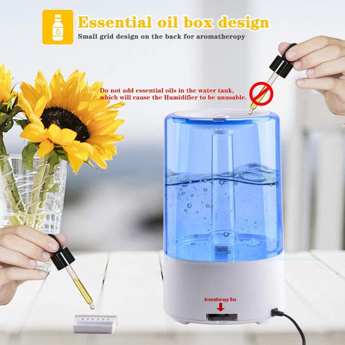 Allin Exporters Humidifier with Touch Screen for Cold and Cough, Easy Top Fill Ultrasonic Cool Mist Room for Baby Bedroom Night Light (3.5 Litre, 10 to 12 Hour Continuous Running time) (2027A- Blue)