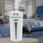 Allin Exporters Mini Ultrasonic Humidifier USB Portable Air Purifier Nano Atomization with LED Light & Filter Type for Car, Office Table, Cabin and Small Rooms (160 ml, White)