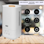 Allin Exporters LH-2030B Top Fill Humidifier with Touch Screen, Night Light & Essential Oil Tray Ultrasonic Cool Mist for Cold & Cough Ideal for Baby Bedroom & Office (4L, Wooden)