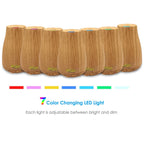 Allin Exporters DT-105LW Aromatherapy Diffuser Essential Oil 4 in 1 to Purify, Ionize, Humidify & Spread Aroma Ultrasonic Humidifier Cool Mist with 7 Color Changing LED Lights (200ml, Light Wood)