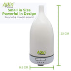Allin Exporters DT-102T Aromatherapy Ceramic Diffuser Essential Oil 4 in 1 to Purify, Ionize, Humidify & Spread Aroma Ultrasonic Humidifier Cool Mist with 7 Color Changing LED Lights (100ml, Ceramic)