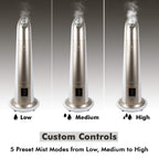 Allin Exporters H-189 Cool Mist Ultrasonic Floor Humidifier, Negative Ion Generator, Air Purifier with LED Display, Remote Control and Timer (Gold, 6 L)