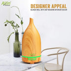 Allin Exporters DT-203LW Aromatherapy Diffuser Essential Oil 4 in 1 to Purify, Ionize, Humidify & Spread Aroma Ultrasonic Humidifier Cool Mist with 7 Color Changing LED Lights (100ml, Light Wood)