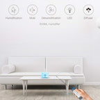 Allin Exporters DT-168W Aromatherapy Diffuser with Wireless Remote Essential Oil 4 in 1 to Purify, Ionize, Humidify & Spread Aroma Ultrasonic Humidifier with Timer Cool Mist with 7 Color Changing LED Lights (500 ML with remote)