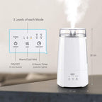Allin Exporters LH-2028(192) Top Fill Ultrasonic Humidifier & Air Purifier with Adjustable Cool Mist, Timer & Waterless Auto-Off Ideal for Home, Bedroom, Office, Baby Room (3.5L, White)
