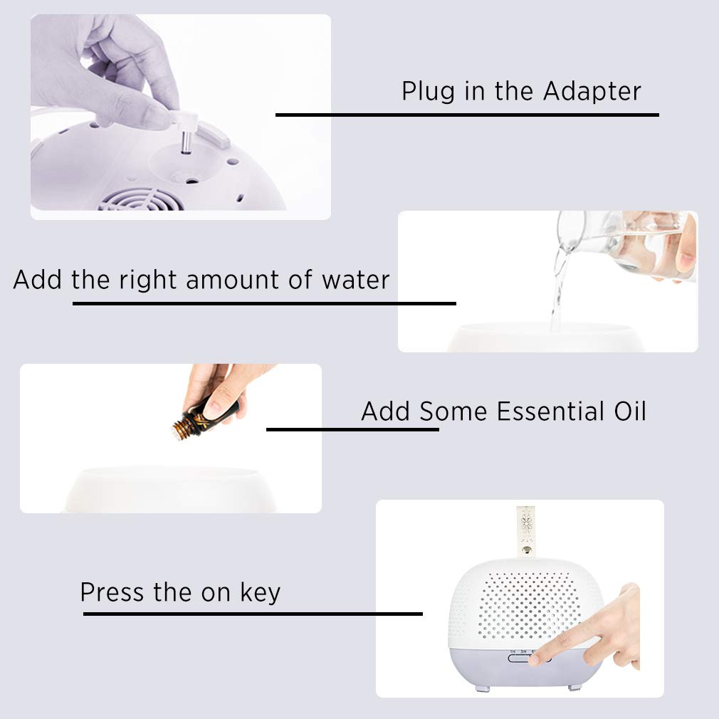 Allin Exporters S2 4 in 1 Aromatherapy Essential Oil Diffuser Ultrasonic Humidifier with 7 Color Changing LED Lights for Air Purification & Aroma Spreading for Home Office Bedroom Baby Room (400ml, Random Color)