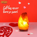 Allin Exporters Himalayan Rock Salt Lamp with Neem Wooden Base and 15W Pigmy Night Light Bulb - Natural Crystal Air Purifier Negative Ion Generator