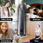 Allin Exporters H-189 Cool Mist Ultrasonic Floor Humidifier, Negative Ion Generator, Air Purifier with LED Display, Remote Control and Timer (Grey, 6L)