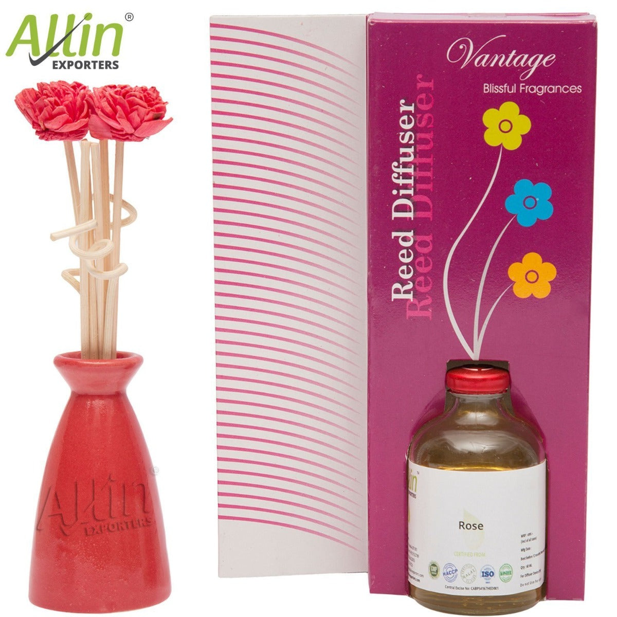 Allin Exporters Reed Diffuser with Ceramic Pot Combo Pack