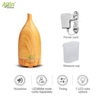 Allin Exporters DT-203LW Aromatherapy Diffuser Essential Oil 4 in 1 to Purify, Ionize, Humidify & Spread Aroma Ultrasonic Humidifier Cool Mist with 7 Color Changing LED Lights (100ml, Light Wood)