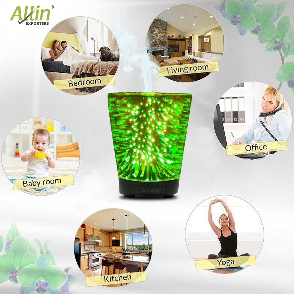 JM-257 3D Effect Ultrasonic Diffuser Air Humidifier (100ml, Silver)