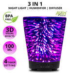 JM-257 3D Effect Ultrasonic Diffuser Air Humidifier (100ml, Silver)