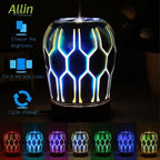 JM-256 3D Effect Ultrasonic Diffuser Air Humidifier (100ml, Golden)