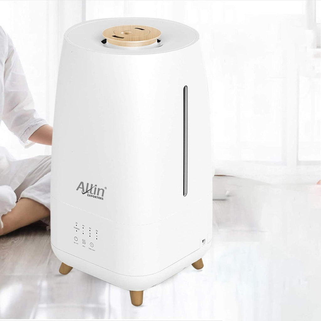 Allin Exporters LH-2029-B Top Fill Ultrasonic Humidifier & Air Purifier with Adjustable Cool Mist, Timer & Waterless Auto-Off Ideal for Home, Bedroom, Office, Baby Room (3.0L, Wooden)