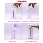 Allin Exporters Mini Ultrasonic Humidifier USB Portable Air Purifier Nano Atomization with LED Light & Filter Type for Car, Office Table, Cabin and Small Rooms (160 ml, White)