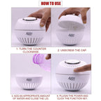 Allin Exporters 3-in-1 Mini Ultrasonic Humidifier with USB Fan & Reading Night Light Portable Air Purifier Nano Atomization for Car, Office Table, Cabin and Small Rooms (160 ml, White)