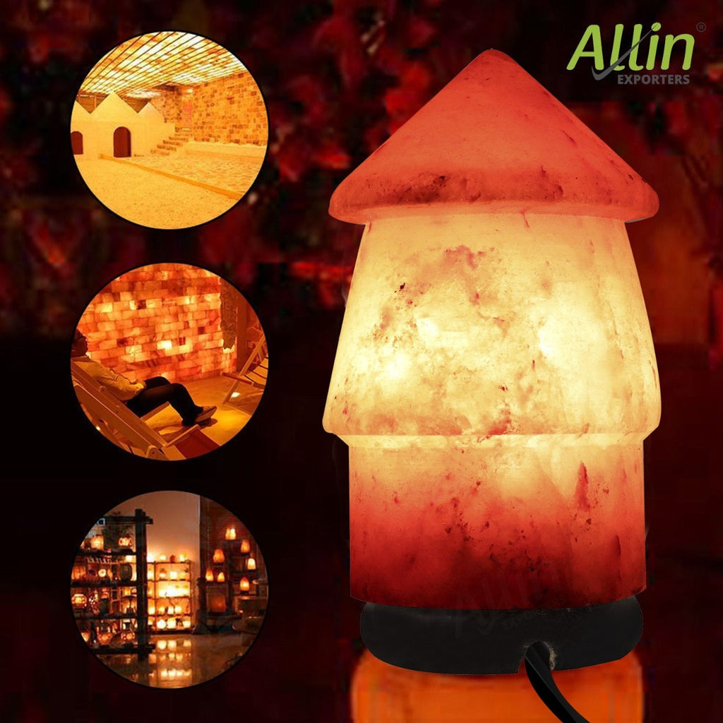 Allin Exporters Natural Himalayan Rock Salt Lamp Decoration and Air Purifying 15 W Indenscent Bulb for Lighting