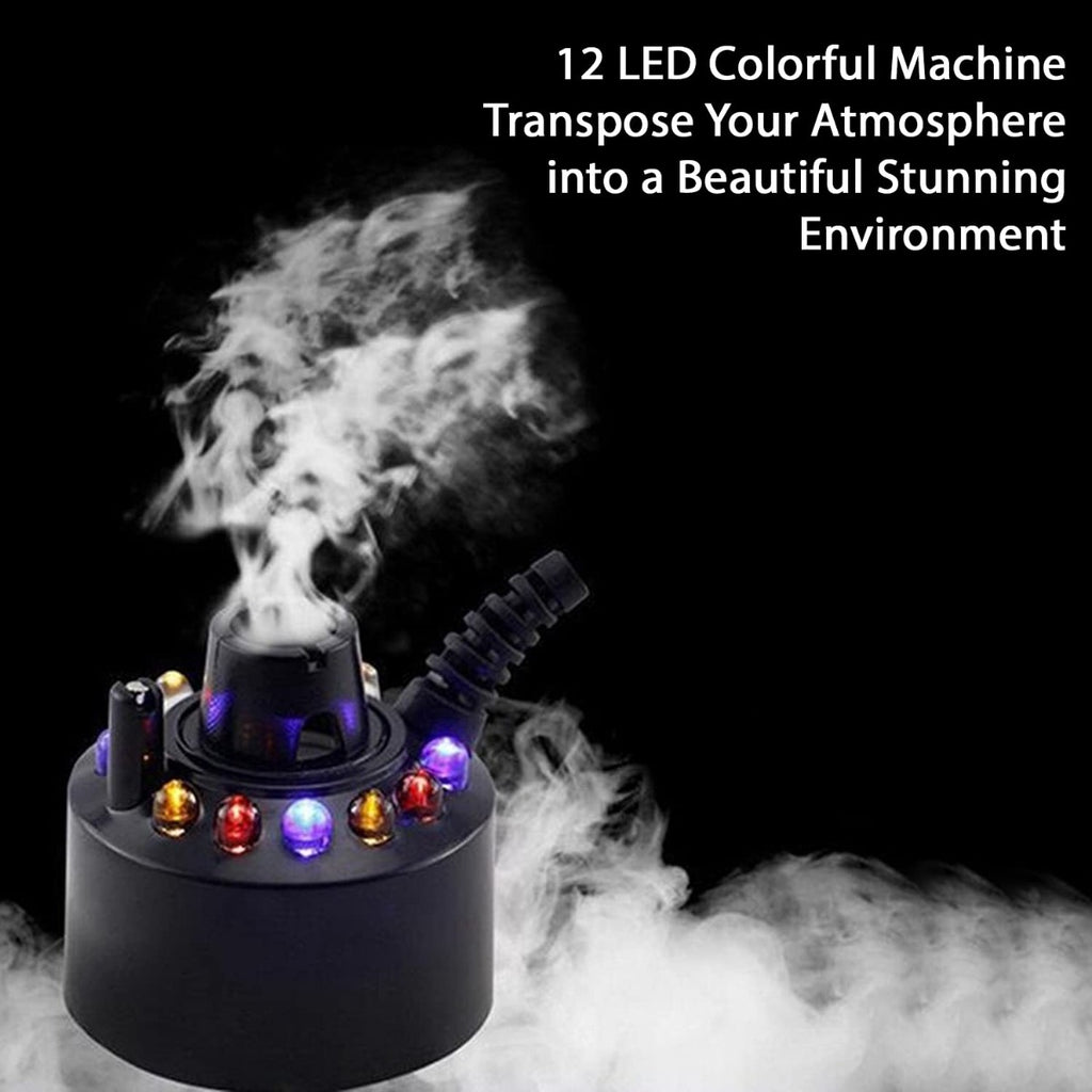 Allin Exporters Ultrasonic Mist Maker Water Fogger Fog Atomizer Machine with 12 Colorful LED Lights for Humidifier Diffuser Fountain Pond Fishtank Vase (110-240V AC)