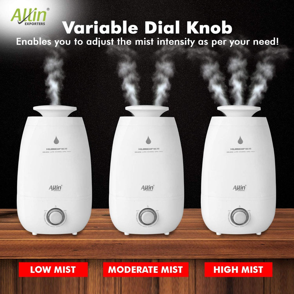 H-182 Cool Mist Ultrasonic Humidifier with Adjustable Mist and Waterless Auto-Off (5.2 L)