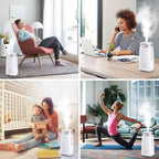 Allin Exporters LH-2028(192) Top Fill Ultrasonic Humidifier & Air Purifier with Adjustable Cool Mist, Timer & Waterless Auto-Off Ideal for Home, Bedroom, Office, Baby Room (3.5L, White)