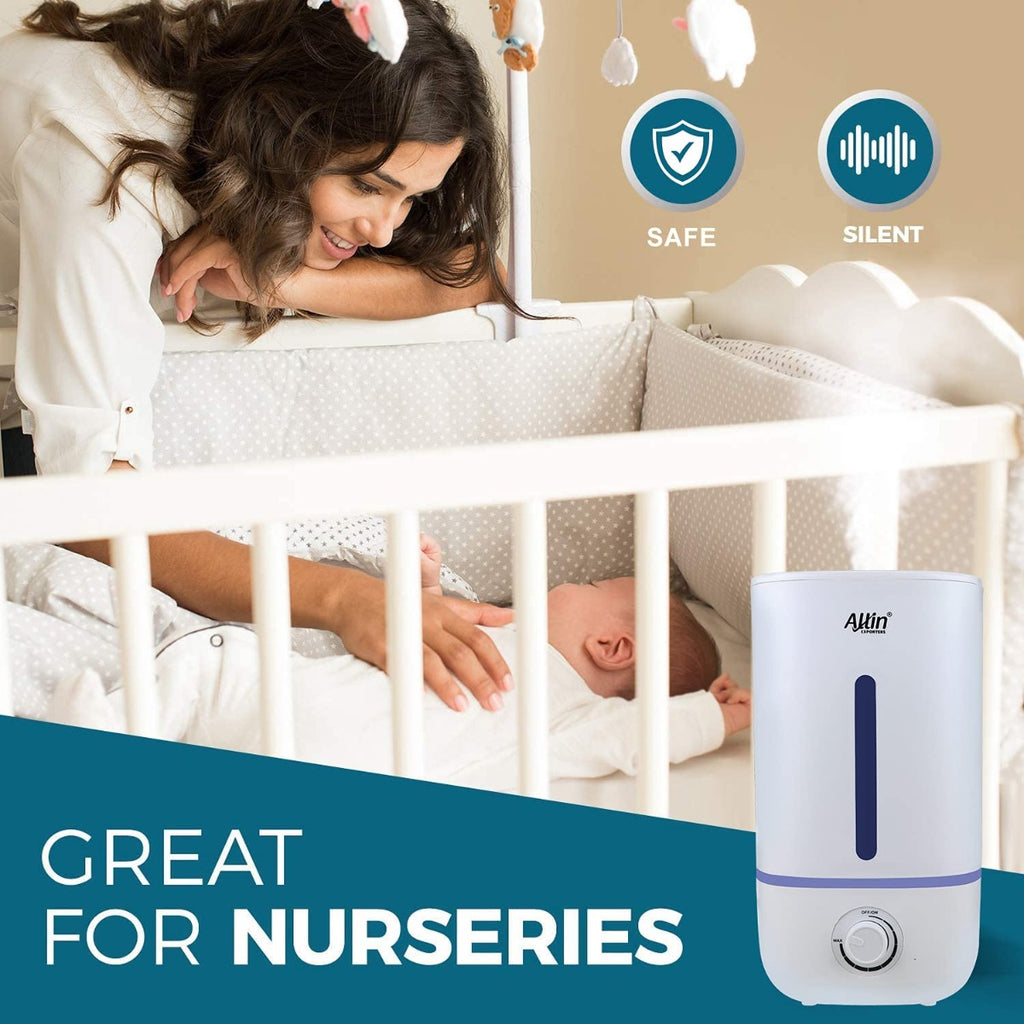 Allin Exporters J2023 Ultrasonic Humidifier Cool Mist Air Purifier for Dryness, Cold & Cough Large Capacity for Room, Baby, Plants, Bedroom (4.3L)