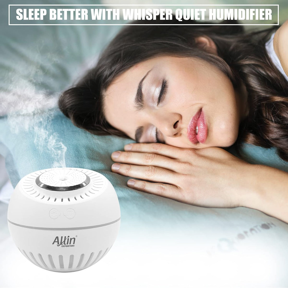 Allin Exporters 3-in-1 Mini Ultrasonic Humidifier with USB Fan & Reading Night Light Portable Air Purifier Nano Atomization for Car, Office Table, Cabin and Small Rooms (160 ml, White)