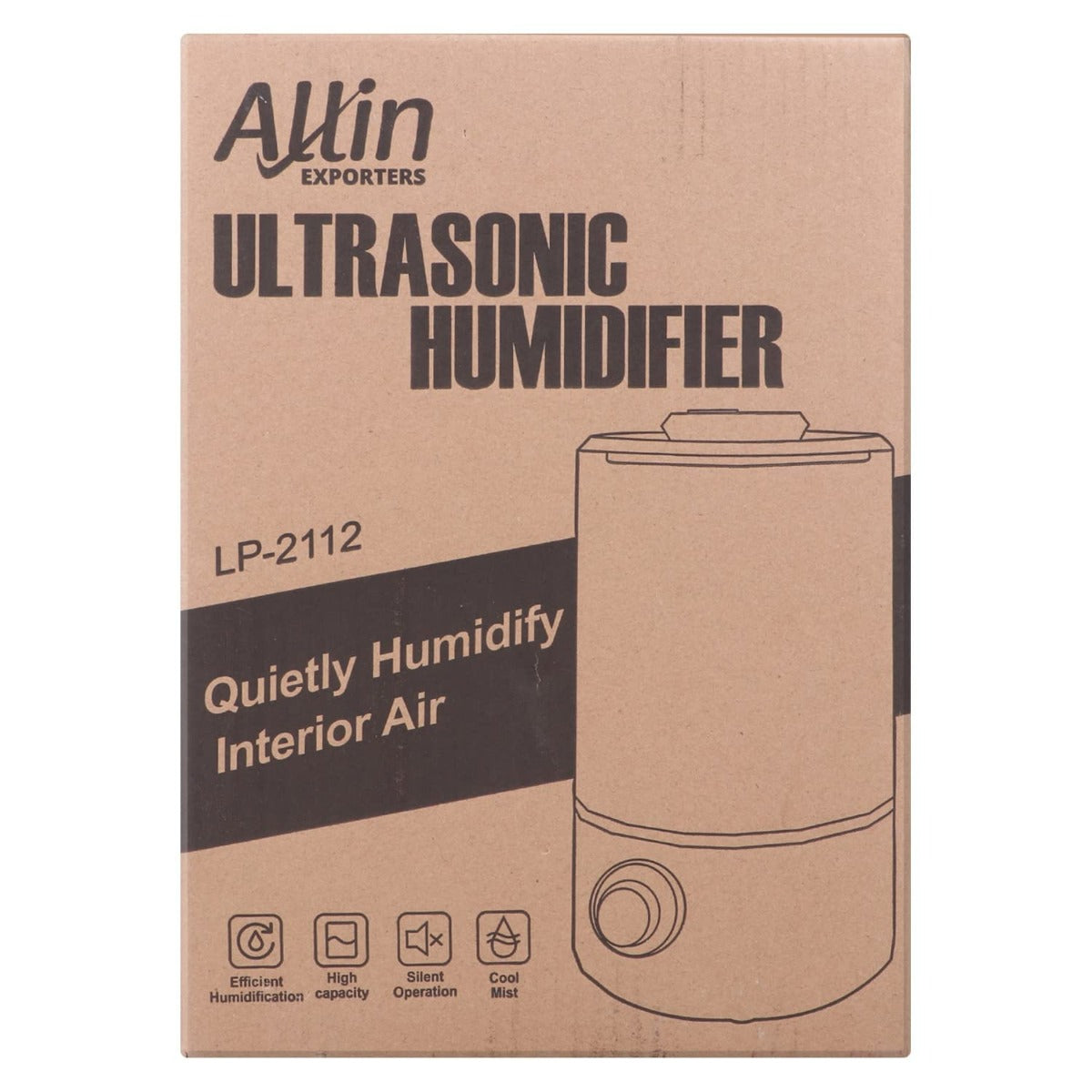 Allin Exporters LP-2112B Ultrasonic Humidifier Cool Mist Air Purifier with Remote Control & Digital LED Display for Dryness, Cold & Cough Large Capacity for Room, Baby, Plants, Bedroom (3.5L)