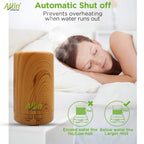 Allin Exporters DT-108LW Aromatherapy Diffuser Essential Oil 4 in 1 to Purify, Ionize, Humidify & Spread Aroma Ultrasonic Humidifier Cool Mist with 7 Color Changing LED Lights (70ml, Light Wood)