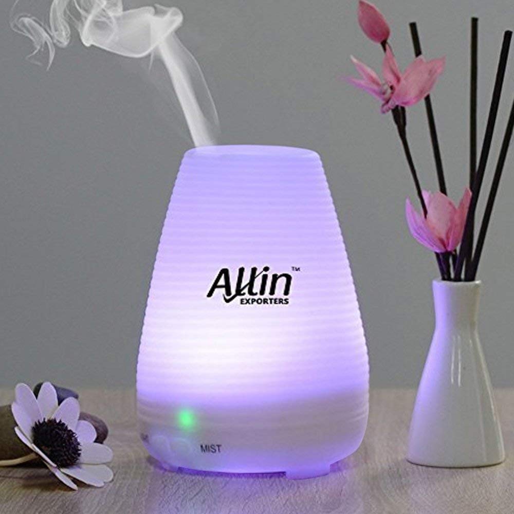 Allin Exporters DT-1508B 100ml 2 in 1 Ultrasonic Humidifier & Essential Oil Aroma Diffuser Cool Mist with 7 Color LED Lights