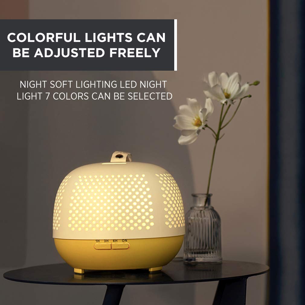 Allin Exporters S2 4 in 1 Aromatherapy Essential Oil Diffuser Ultrasonic Humidifier with 7 Color Changing LED Lights for Air Purification & Aroma Spreading for Home Office Bedroom Baby Room (400ml, Random Color)