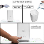 Allin Exporters LH-2030A Top Fill Humidifier with Touch Screen, Night Light & Essential Oil Tray Ultrasonic Cool Mist for Cold & Cough Ideal for Baby Bedroom & Office (4L, Silver)