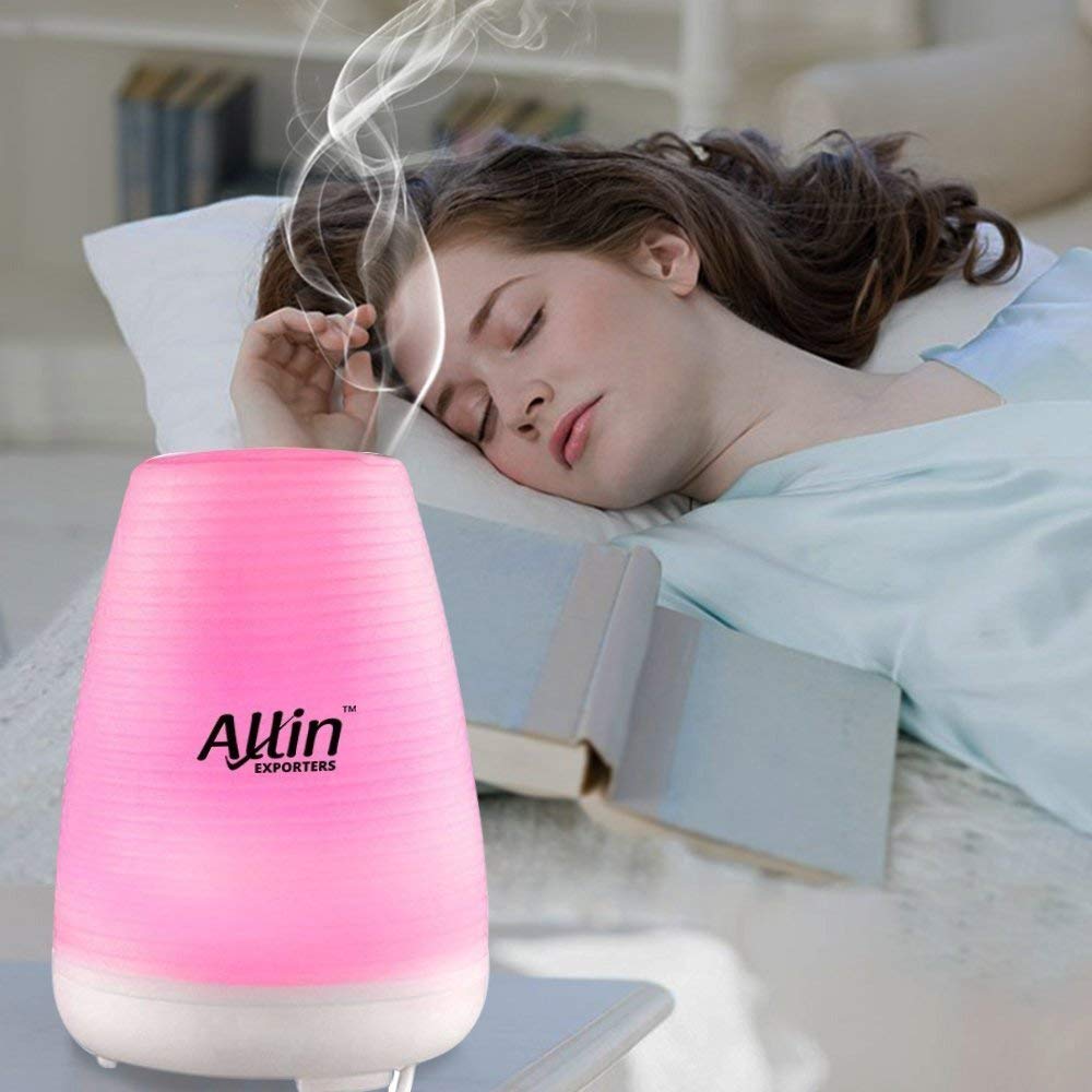 Allin Exporters DT-1508B 100ml 2 in 1 Ultrasonic Humidifier & Essential Oil Aroma Diffuser Cool Mist with 7 Color LED Lights