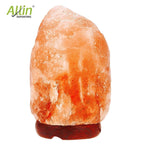 Allin Exporters Himalayan Rock Salt Lamp with Neem Wooden Base and 15W Pigmy Night Light Bulb - Natural Crystal Air Purifier Negative Ion Generator