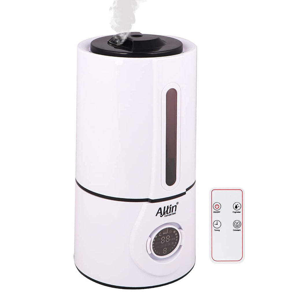 Allin Exporters J816 Ultrasonic Humidifier Cool Mist Air Purifier with Remote Control & Digital LED Display for Dryness, Cold & Cough Large Capacity for Room, Baby, Plants, Bedroom (3L)