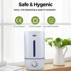Allin Exporters J2023 Ultrasonic Humidifier Cool Mist Air Purifier for Dryness, Cold & Cough Large Capacity for Room, Baby, Plants, Bedroom (4.3L)