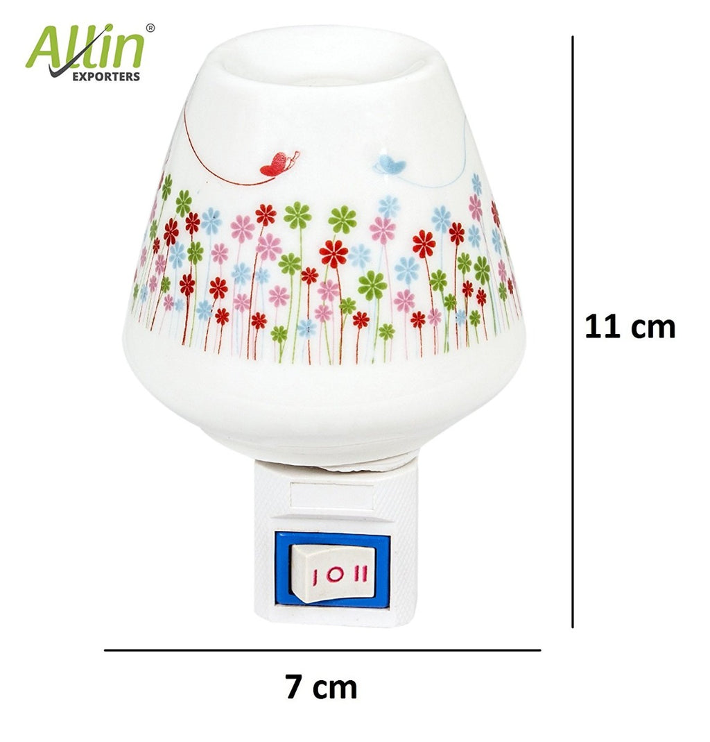 Pluggable Ceramic Oil Aroma Diffuser Burner Night Lamp (Colour May Vary)