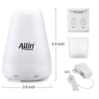 Allin Exporters Ultrasonic Diffuser Humidifier, 2 In 1 100 Ml Silent Cool Mist Electric For Use With Or Without Oils 6 Different Colored Led Lights -  (DT-1508B)