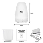 Allin Exporters DT-1509GS Aromatherapy Diffuser Essential Oil 4 in 1 to Purify, Ionize, Humidify & Spread Aroma BPA Free Ultrasonic Humidifier Cool Mist with 7 Color Changing LED Lights (100ml)