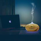 2 in 1 Ultrasonic Aroma Diffuser and Humidifier wood grain color (DT-1518) - 300 ML
