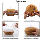 2 in 1 Ultrasonic Aroma Diffuser and Humidifier wood grain color (DT-1518) - 300 ML