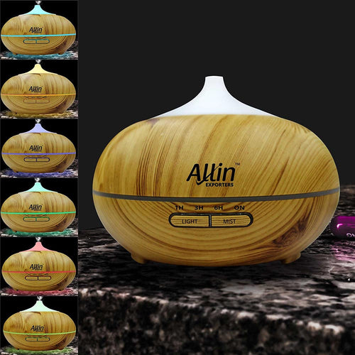2 in 1 Ultrasonic Aroma Diffuser and Humidifier wood grain color (DT-1518) - 300 ML