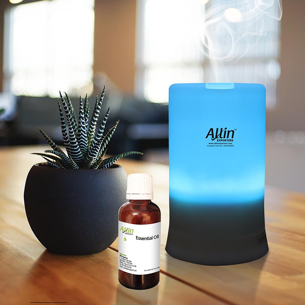 Allin Exporters DT2109 Aromatherapy Ultrasonic Essential Oil Aroma Diffuser 7 Led Color Light, 30/60/120/180 min timer Setting , Cool Mist Aroma Humidifier for Room Aroma 100 ML Tank Capacity